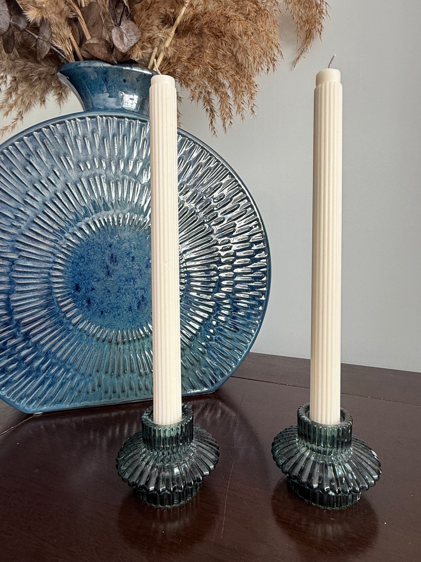 Ribbed Soy Taper Candle