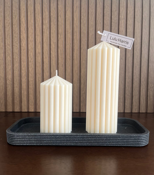 Amara Ribbed Pillar Candle