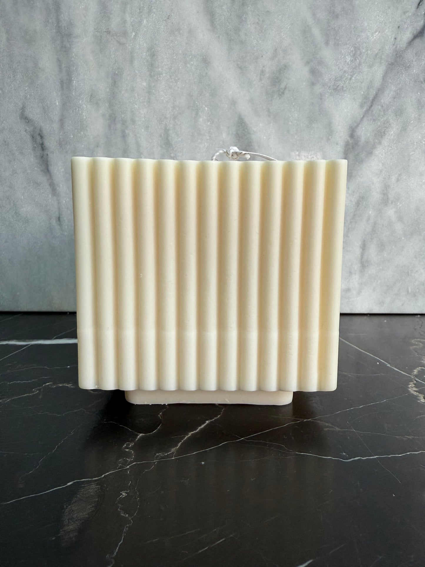 Ribbed Cube Candle Large