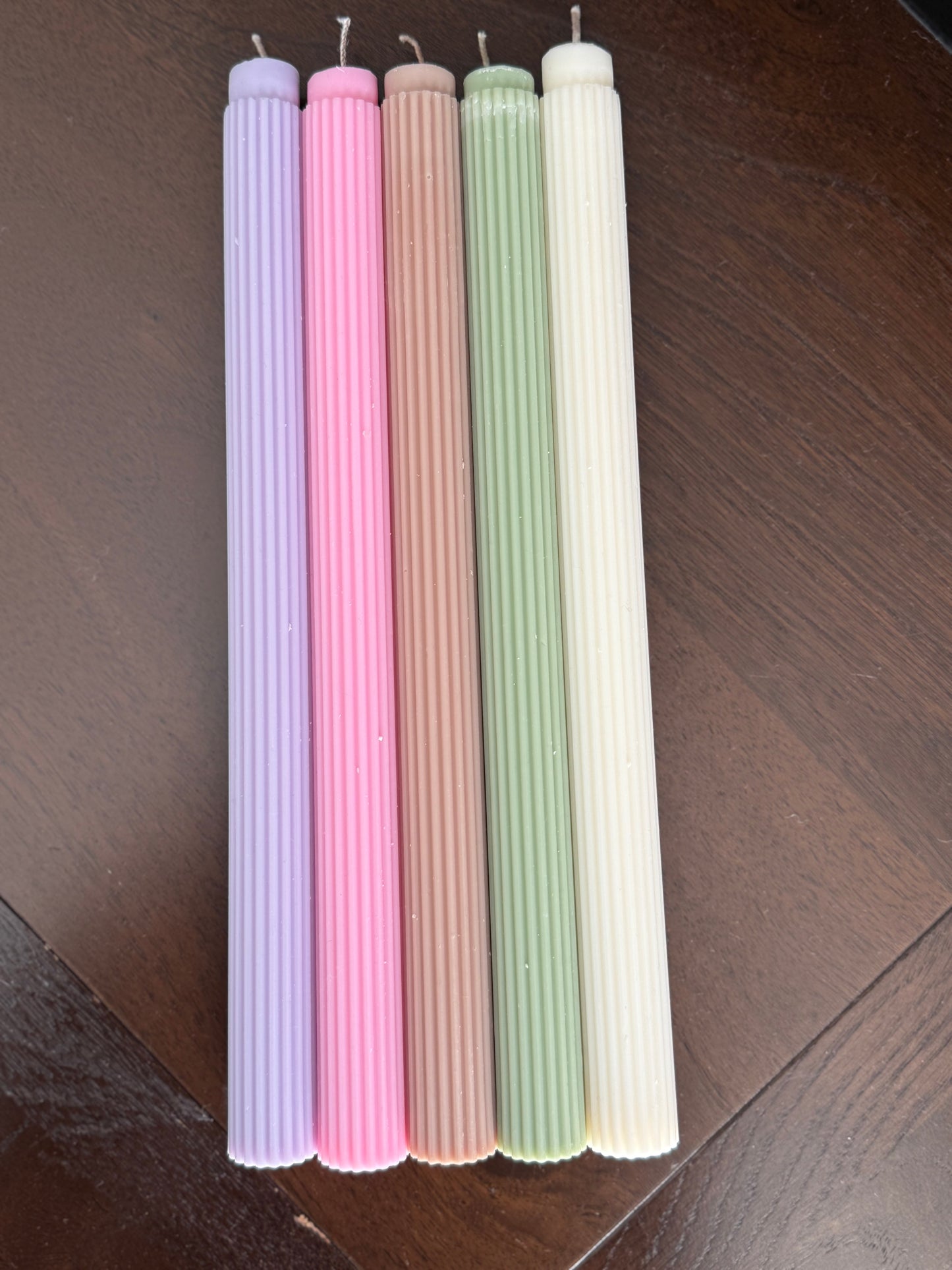 Ribbed Soy Taper Candle