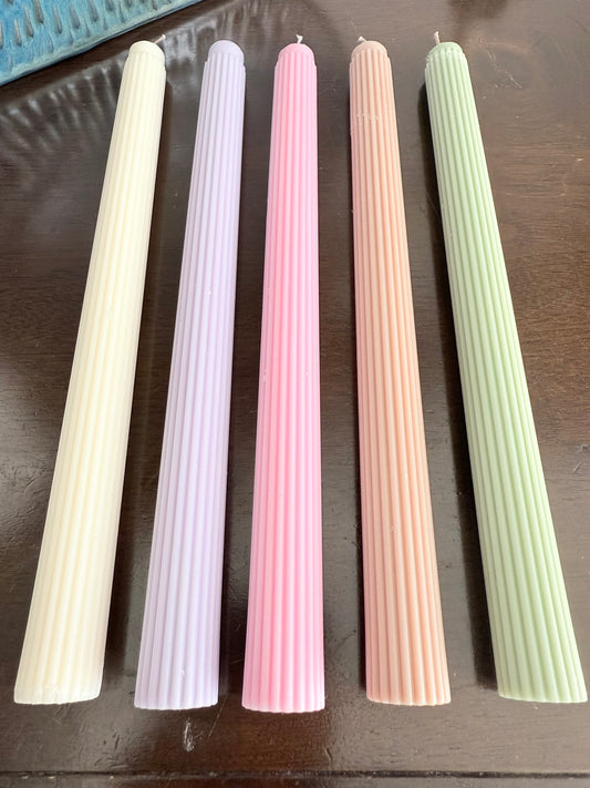 Ribbed Soy Taper Candle